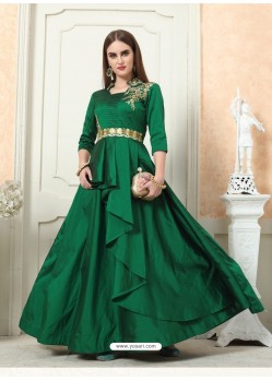 Trendy Green Party Wear Gown for Girls