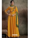 Sizzling Yellow Party Wear Gown for Girls
