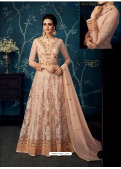 Ravishing Peach Embroidered Designer Anarkali Suit