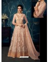 Ravishing Peach Embroidered Designer Anarkali Suit