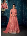 Fabulous Light Red Embroidered Designer Anarkali Suit