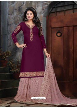 Trendy Purple Embroidered Designer Salwar Suit