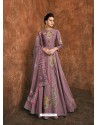 Mauve Heavy Rayon Gold Fancy Embroidered Anarkali Suit