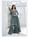 Fabulous Grey Embroidered Designer Salwar Suit