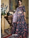 Classy Navy Blue Heavy Embroidered Designer Lehenga Choli