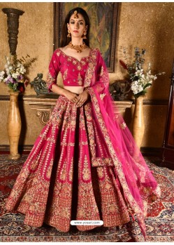 Awesome Magenta Heavy Embroidered Designer Lehenga Choli