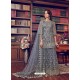 Fabulous Grey Embroidered Designer Salwar Suit