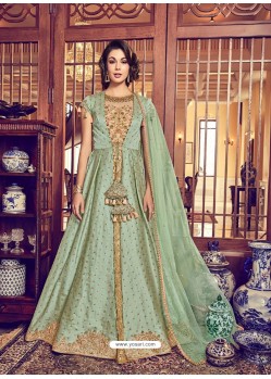 Fabulous Light Green Embroidered Designer Salwar Suit