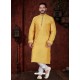 Glossy Yellow Kurta Pajama For Men