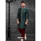 Classy Dark Green Indowestern Sherwani For Men