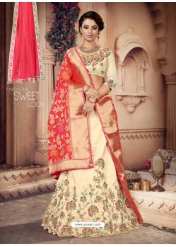 Classy Cream Heavy Embroidered Designer Lehenga Choli