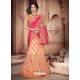 Awesome Peach Heavy Embroidered Designer Lehenga Choli