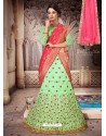 Trendy Parrot Green Heavy Embroidered Designer Lehenga Choli