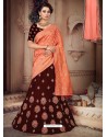 Awesome Brown Heavy Embroidered Designer Lehenga Choli