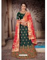 Awesome Teal Heavy Embroidered Designer Lehenga Choli