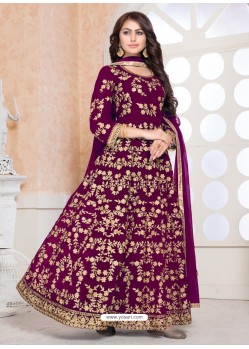 Ravishing Purple Embroidered Designer Anarkali Suit