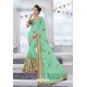 Sea Green Georgette Embroidered Designer Saree