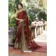 Wine Georgette Embroidered Designer Saree