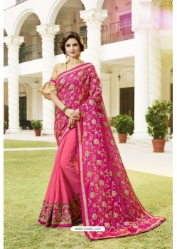 Rani Art Silk Embroidered Party Wear Saree