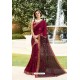 Maroon Art Silk Embroidered Party Wear Saree