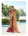 Camel Art Silk Embroidered Party Wear Saree