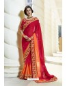 Red Art Silk Embroidered Party Wear Saree