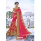 Crimson Georgette Stone Worked Party Wear Saree