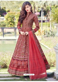 Ravishing Red Embroidered Designer Anarkali Suit
