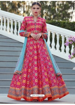 Ravishing Rani Embroidered Designer Anarkali Suit