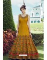Stylish Mustard Party Wear Gown for Girls