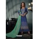 Fabulous Blue Embroidered Palazzo Salwar Suit