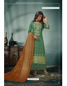 Awesome Green Embroidered Palazzo Salwar Suit