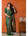 Awesome Green Silk Wedding Party Wear Saree