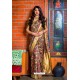 Classy Brown Silk Wedding Party Wear Saree