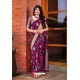 Classy Purple Silk Wedding Party Wear Saree