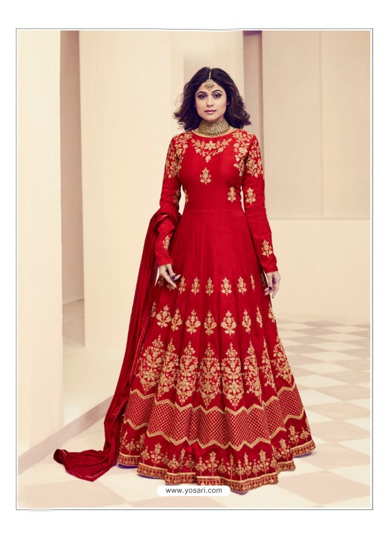 Buy Fabulous Red Designer Anarkali Suit | Anarkali Suits