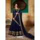 Scintillating Dark Blue Embroidered Designer Anarkali Suit