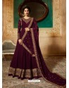 Scintillating Purple Embroidered Designer Anarkali Suit