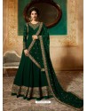 Awesome Dark Green Embroidered Designer Anarkali Suit