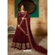 Fabulous Maroon Embroidered Designer Anarkali Suit