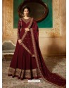 Fabulous Maroon Embroidered Designer Anarkali Suit