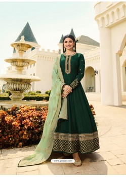 Fabulous Dark Green Embroidered Designer Anarkali Suit