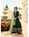 Fabulous Dark Green Embroidered Designer Anarkali Suit