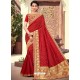 Classy Red Silk Wedding Party Wear Sari