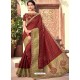 Classy Maroon Silk Wedding Party Wear Sari