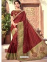 Classy Maroon Silk Wedding Party Wear Sari