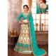 Classy Aqua Mint Heavy Embroidered Wedding Lehenga Choli