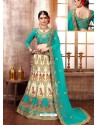 Classy Aqua Mint Heavy Embroidered Wedding Lehenga Choli