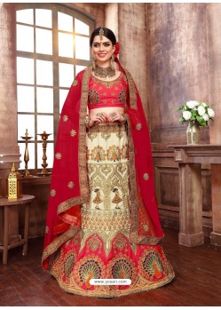 Classy Red Heavy Embroidered Wedding Lehenga Choli