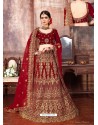 Awesome Maroon Heavy Embroidered Wedding Lehenga Choli